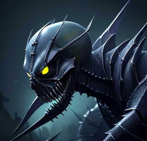 Menacing Hornet-like Creature in Detailed Matte Painting