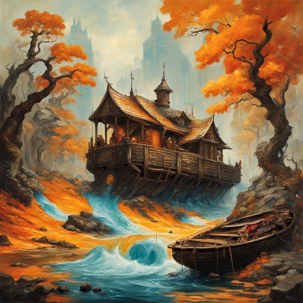 Dramatic Fall of the Damned Impasto Painting