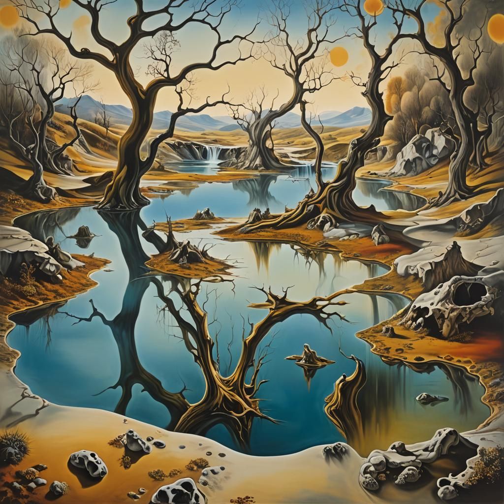 Surreal Autumn Landscape in Dali Style