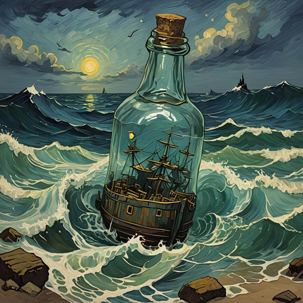 Shipwreck in a Bottle: Van Gogh Style