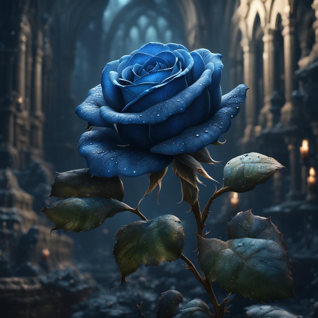 Fantastical Blue Rose Concept Art