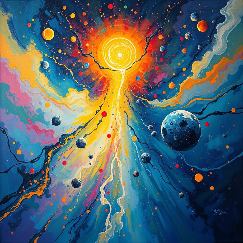 The God Force Unveiled in Vibrant Neo-Impressionist Colors