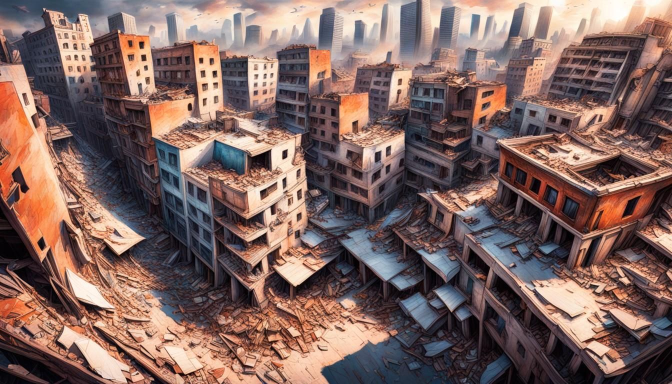 Unity and Resilience: Photorealistic Earthquake Illustration