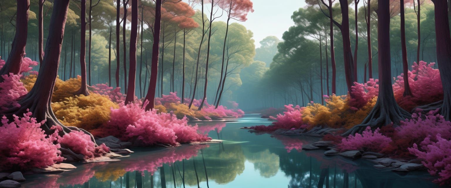 Soulful Journey Through Nature in Retro Comic Style