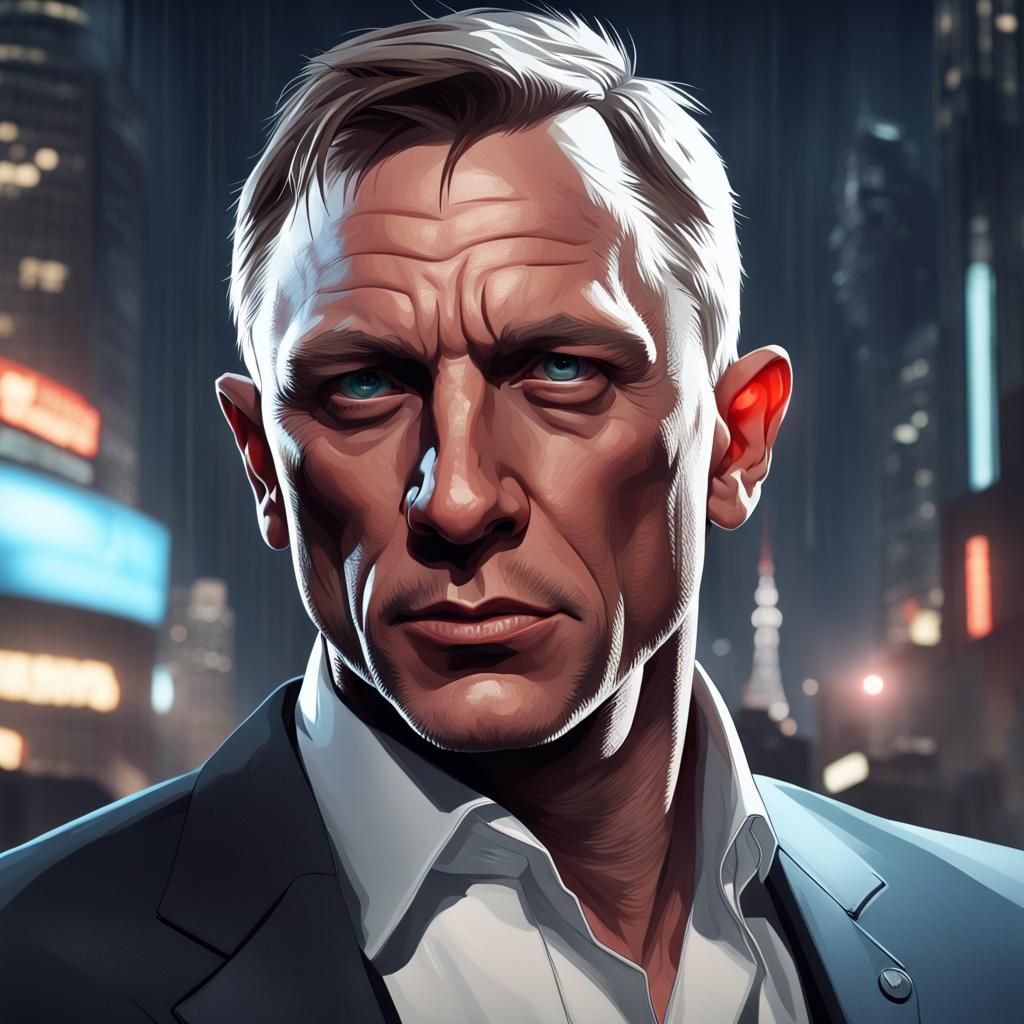 Sci-Fi Cityscape Portrait: Imperial Agent in the Night