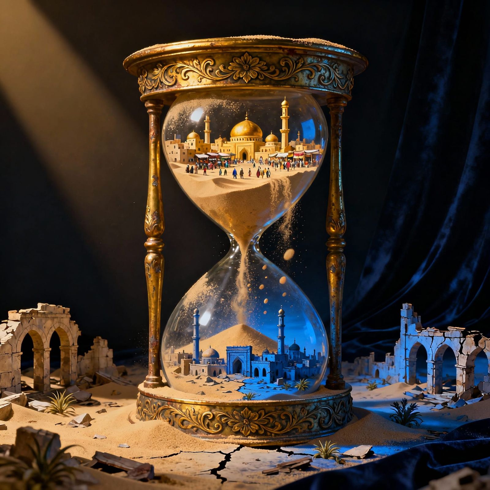 Hourglass Symbolizes Empire's Rise and Fall