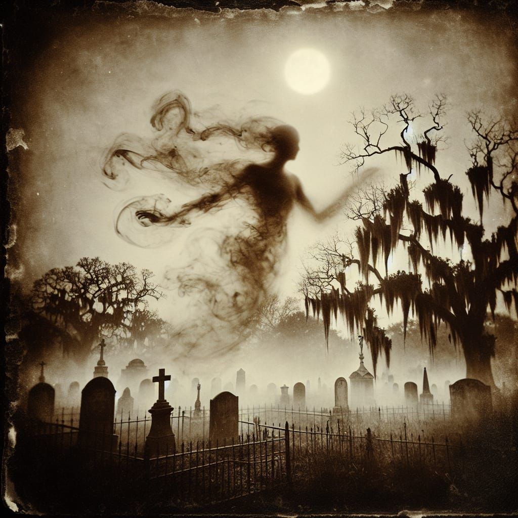 Ethereal Figure in Vintage Sepia Tone