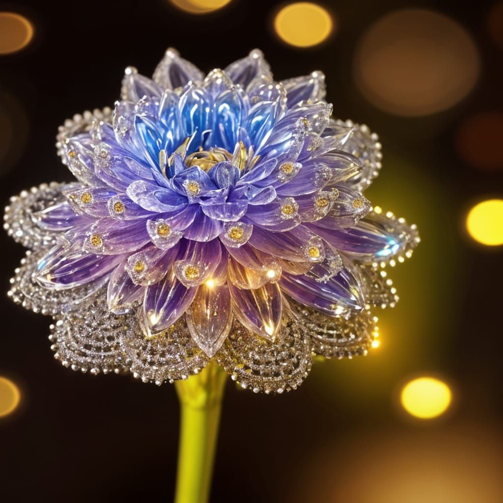 Crystal Dahlia in Radiant Micro Photography