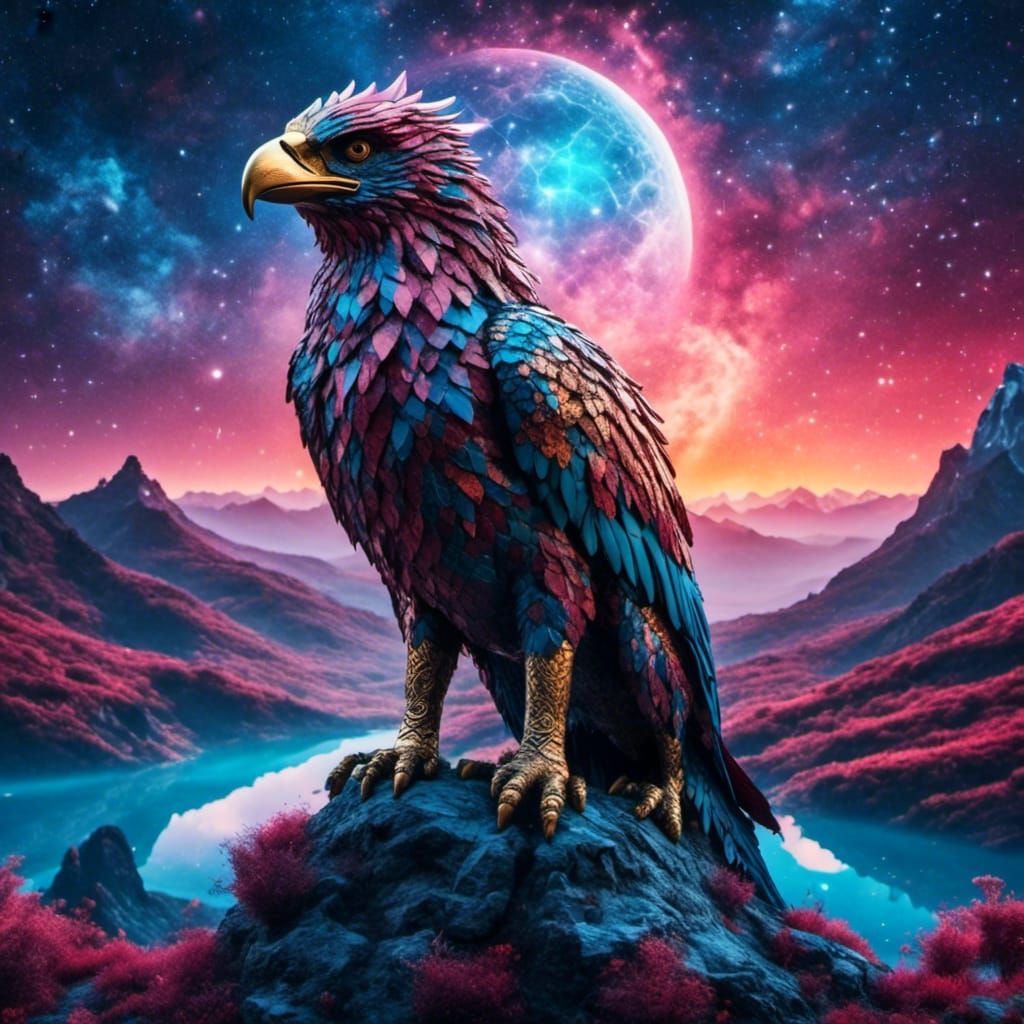 Cosmic Griffin Emerges from Stellar Vortex in Mixed Media