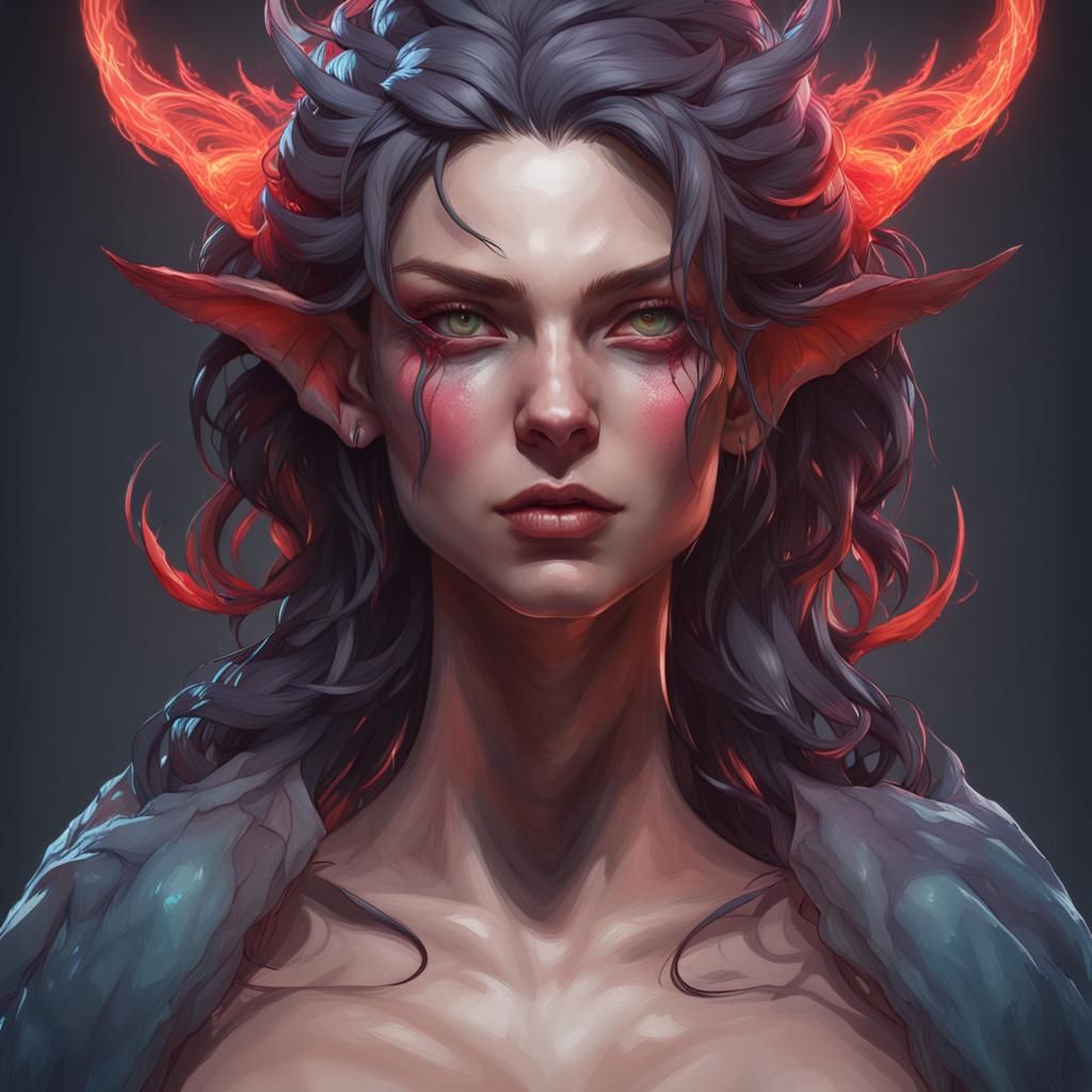 Demonic Sprite Portrait in Artstation Style