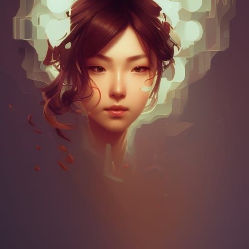 Detailed Portrait in Art Nouveau Style