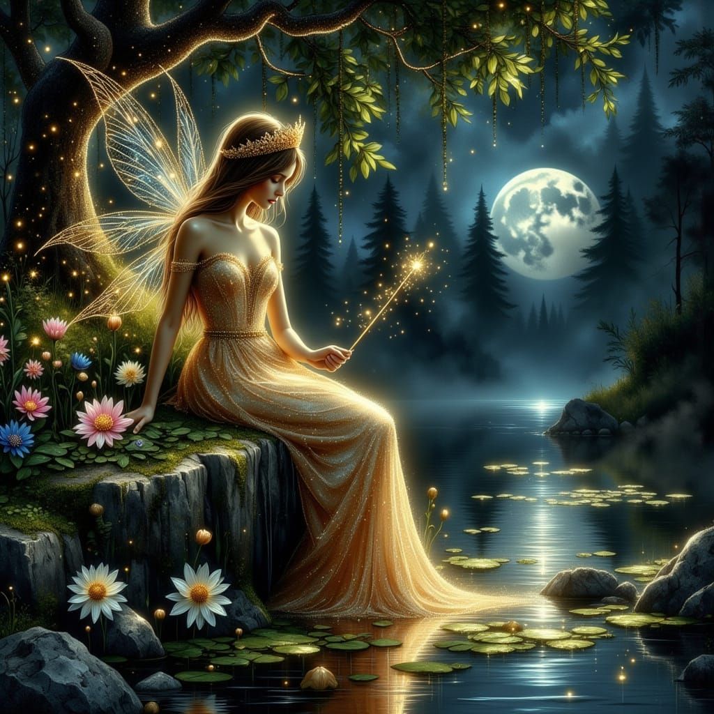 Enchanted Fairy in Whimsical Watercolor Style