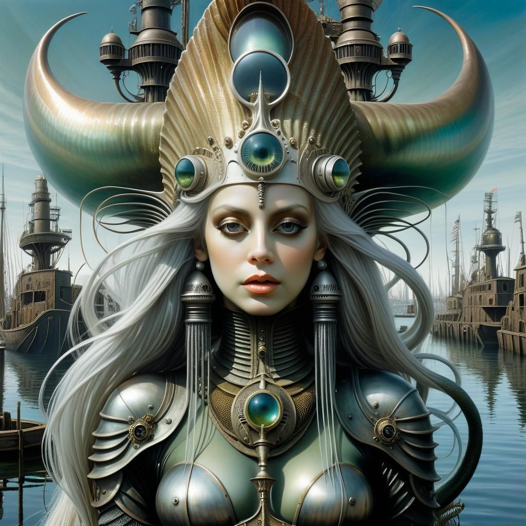 Cryptid Mermaid in Post-Apocalyptic Wonderland: Art Nouveau ...