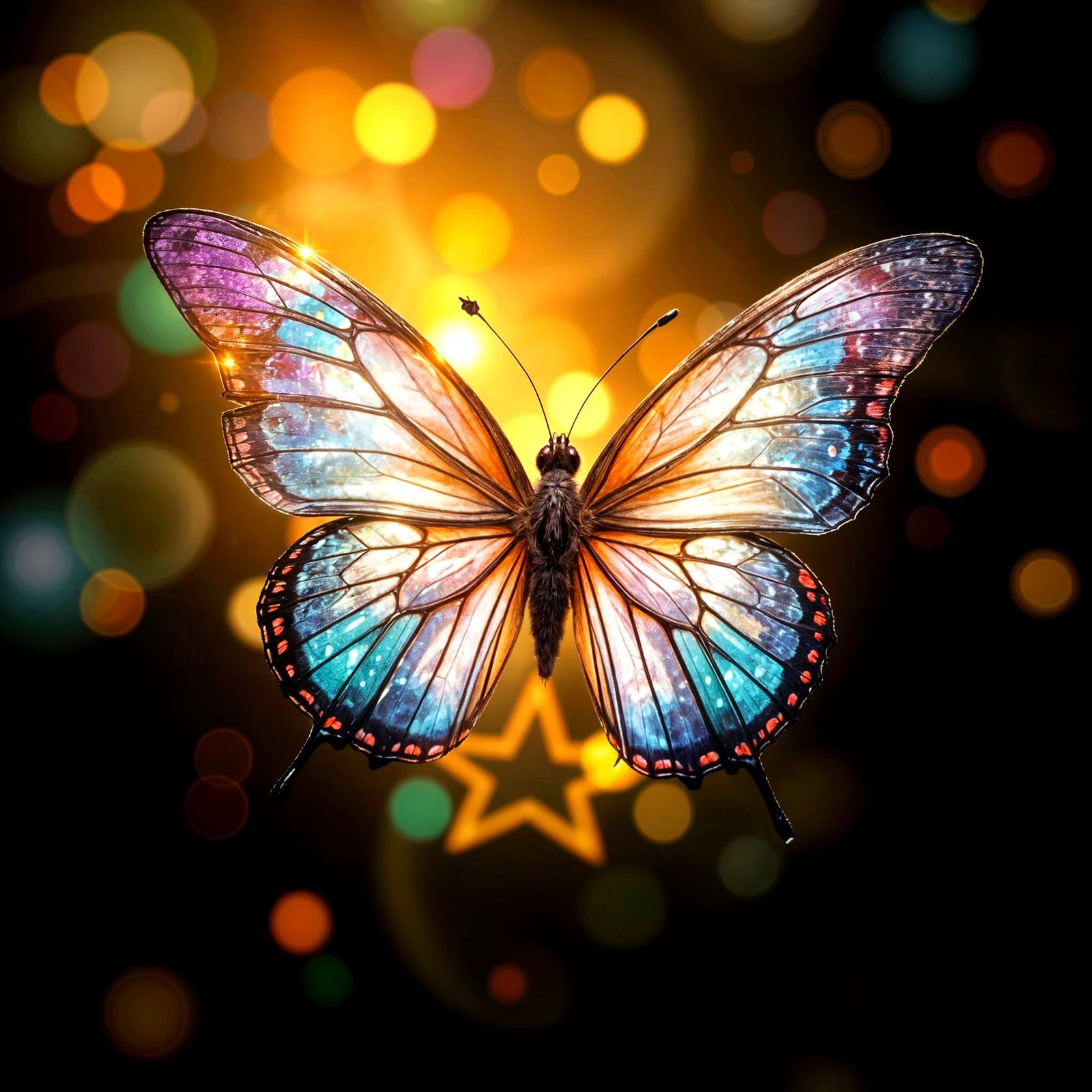 Spectral Light Butterfly in Ethereal Beauty