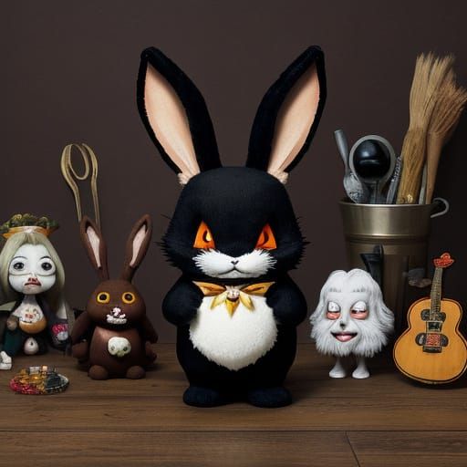 Cyberpunk Dark Rabbit in Rebellion