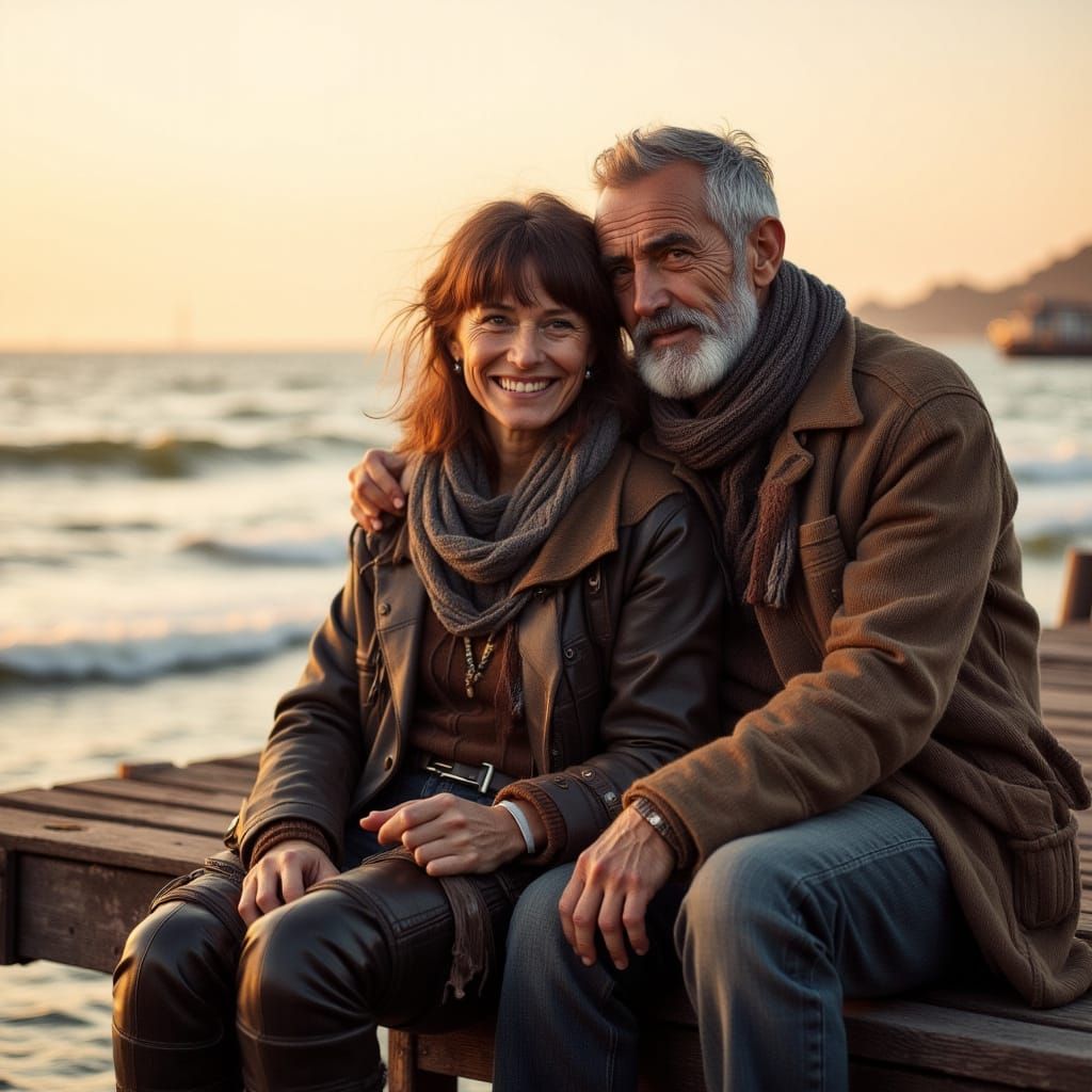 Serene Evening by the Ocean in Golden Hour