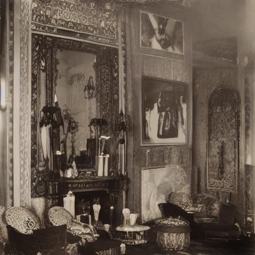 Bohemian Artist Gathering in Sepia Tone