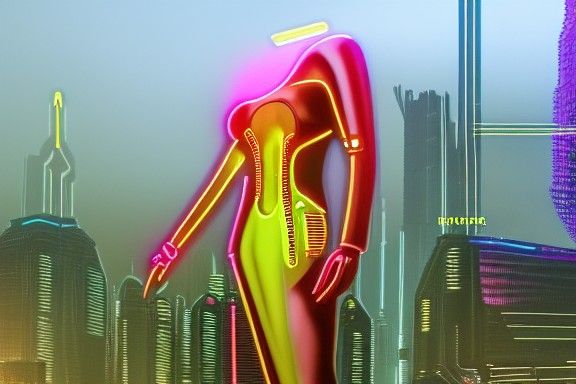 Cyberpunk Peanut in Neon Cityscape