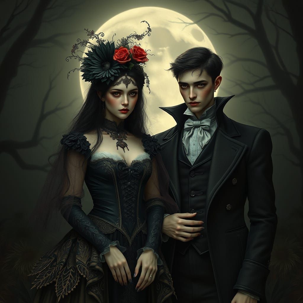 Gothic Psychics in Victorian Era Moonlight