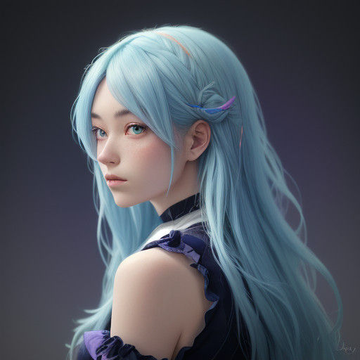 Surreal Pastel Anime Portrait with Vibrant Hues and Hyperdet...