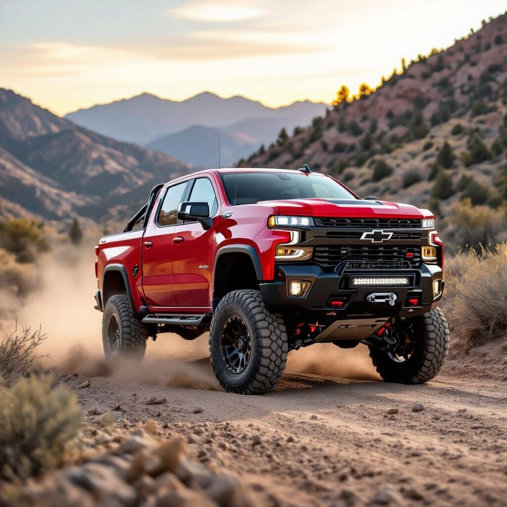 2025 Chevy Silverado ZR2 Off-Roading on Mountain Dirt Road