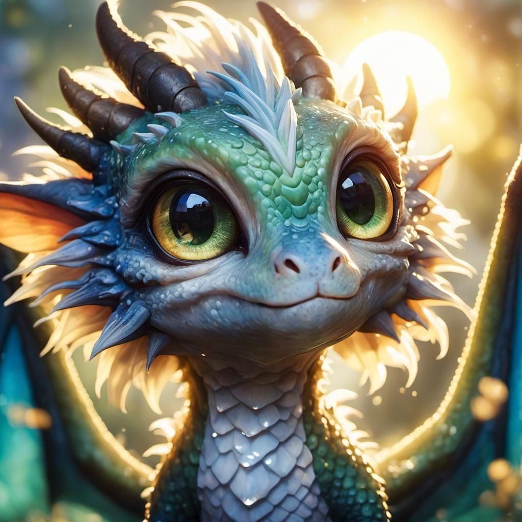 Anime Dragon Portrait at Sunrise