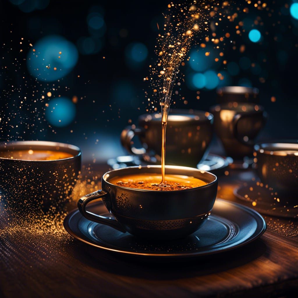 Hyperrealistic Space Coffee Bar Photography