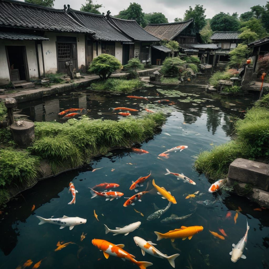 Post-Apocalyptic Village Koi Pond