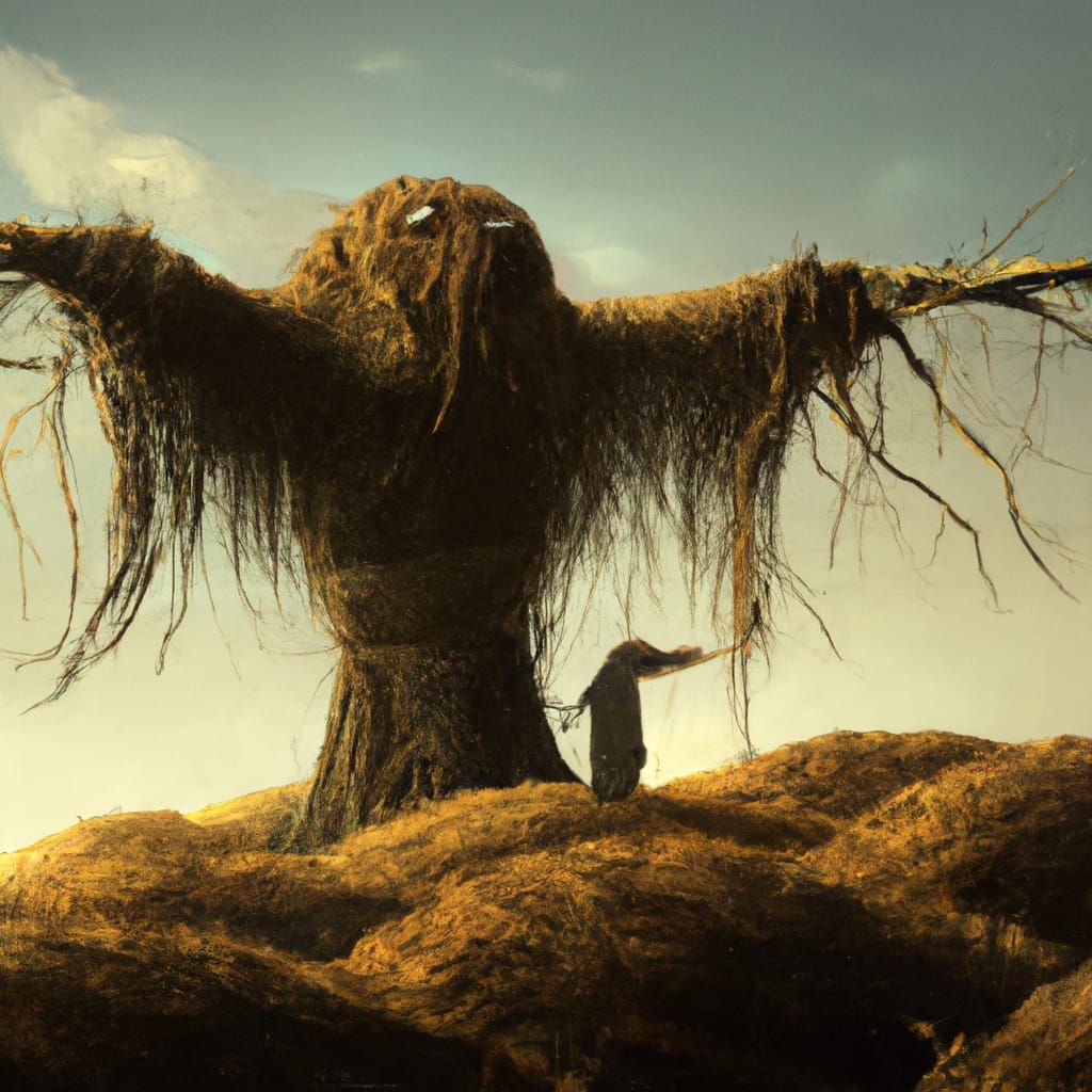 Scarecrow with Root Hands: Dramatic Digital Matte Painting