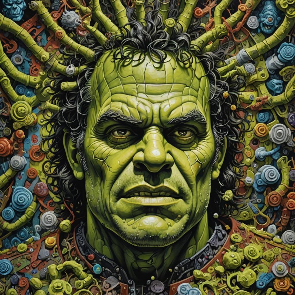Sinister Surrealist Frankenstein Monster Artwork