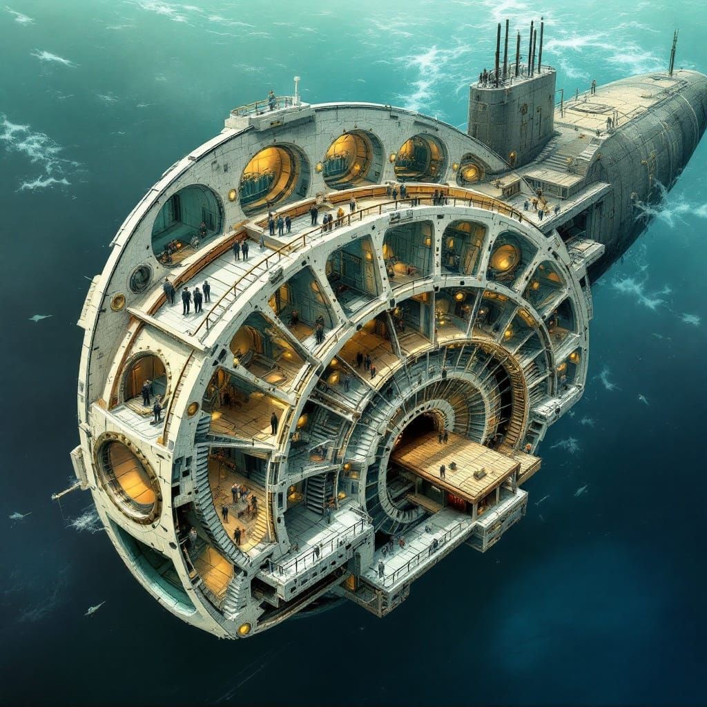 Cutaway view of the Nautilus submarine