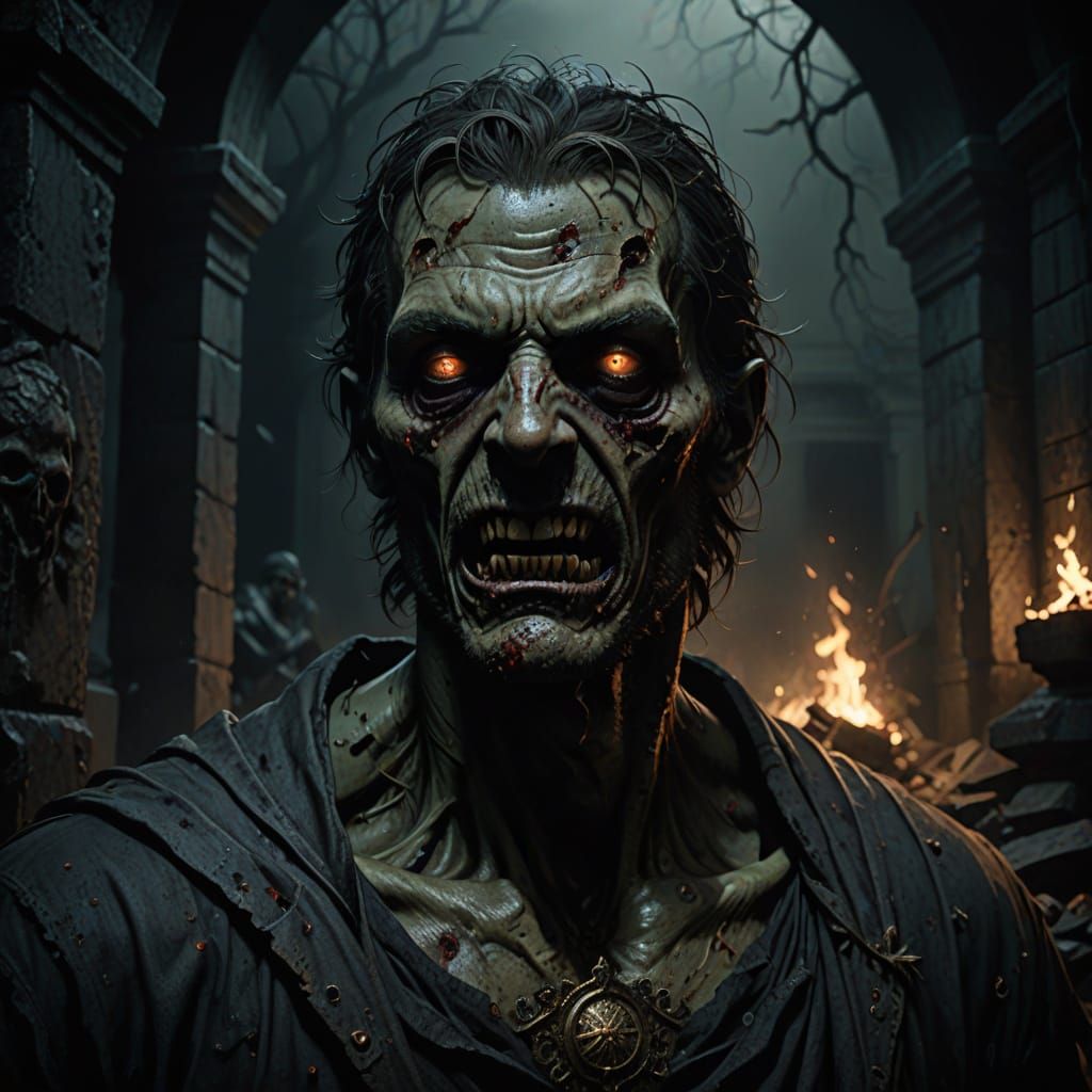 Mysterious Zombie Emerge from Darkness in Haunting Dark Fant...