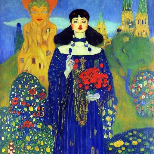 Elegant Vampires in the Style of Art Nouveau