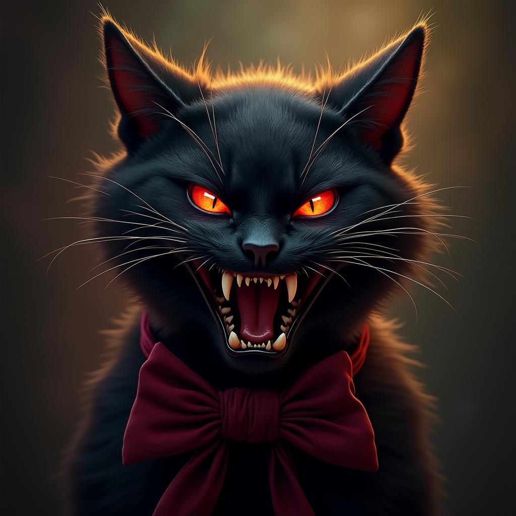 Fierce Feline Fury in Dark Fantasy Art