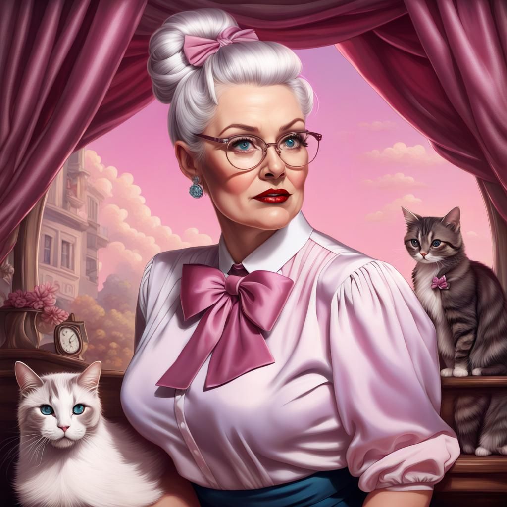 Retro Pinup of Woman with Braided Hair