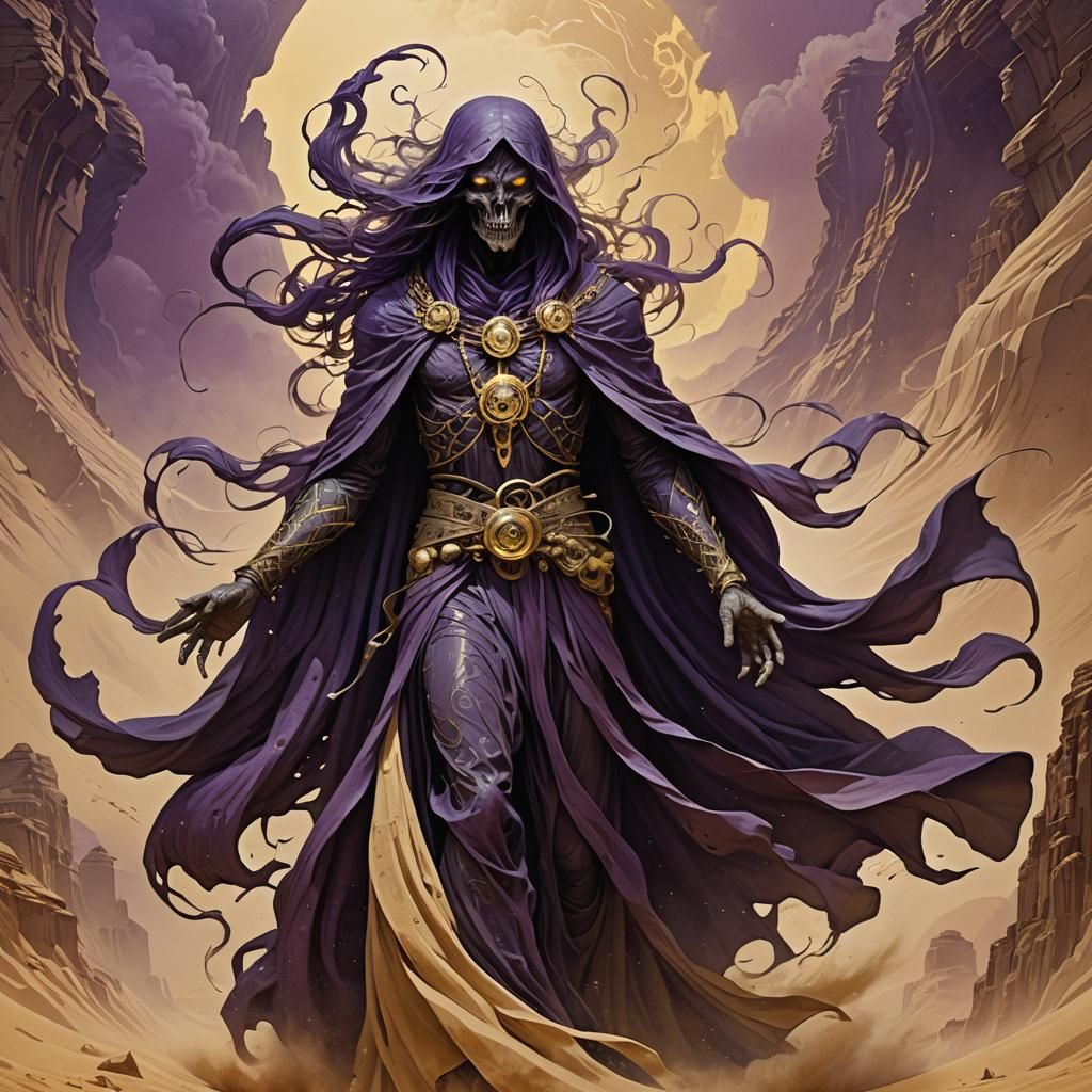 Desert Wraith Spirit in Art Nouveau Style Sandstorm