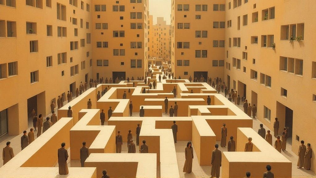 Surreal Maze of Isolation: Tooker, Moebius, and Escher Style