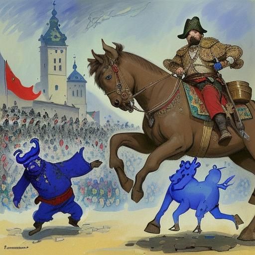 Ox Frog Watches Epic Battle in Dreamlike Art Style