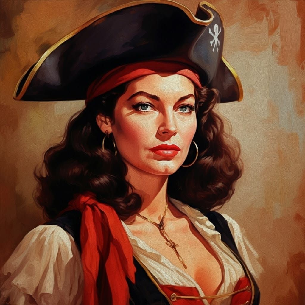 Ava Gardner Pirate Impressionist Portrait