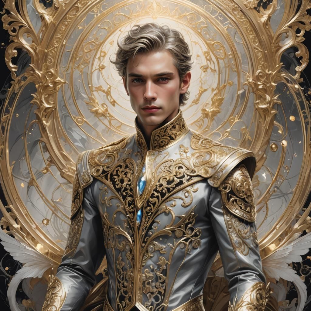 Ethereal Fantasy Man in Ornate Armor