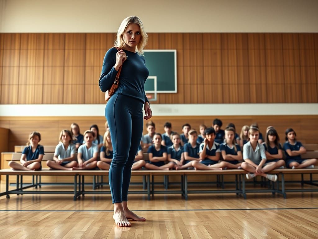 Fitness Coach Inspires Young Athletes in High School Gym