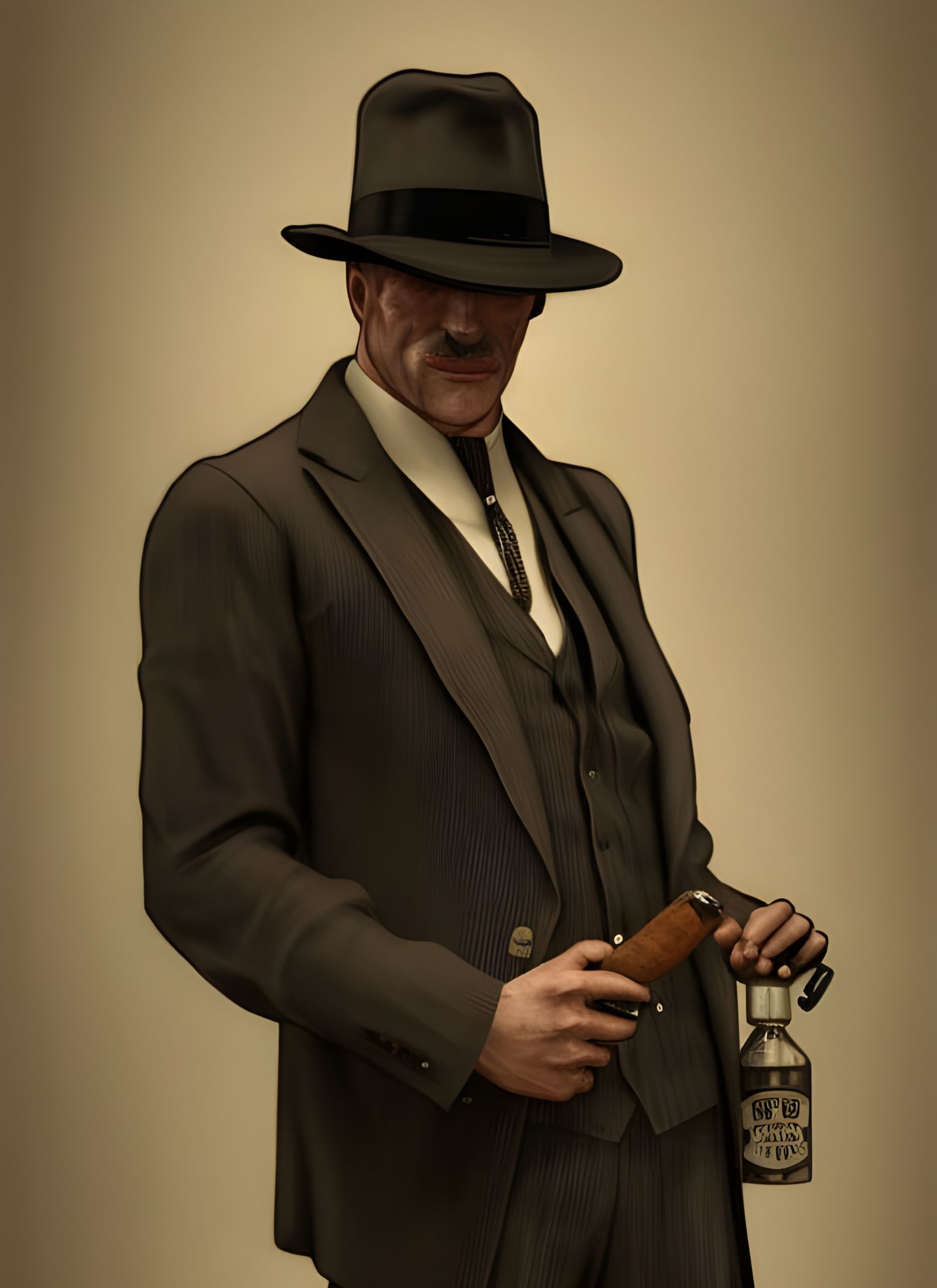 1920s Gangster Mugshot in Art Deco Style