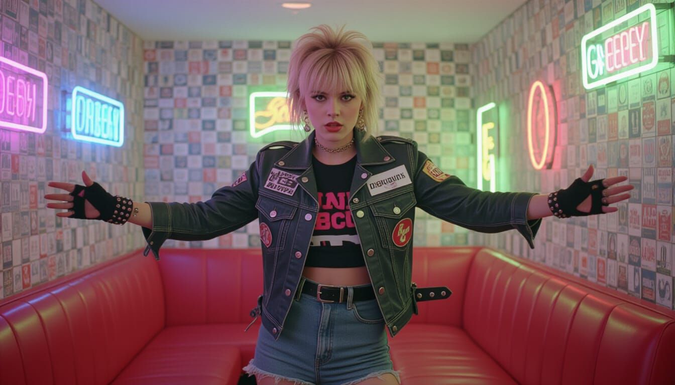 80s Punk Girl with Dream Pop Film Aesthetic