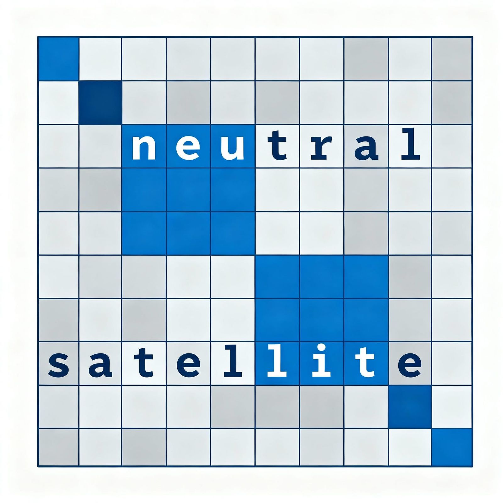 Minimalist Flat Design Solved Crossword Puzzle