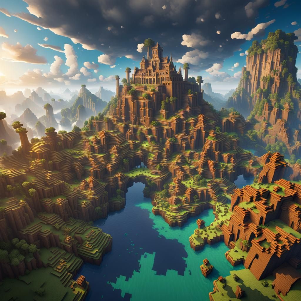 Detailed Minecraft World: Fantasy Concept Art