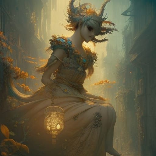 Fierce Fantasy Woman in Jeweled Armor