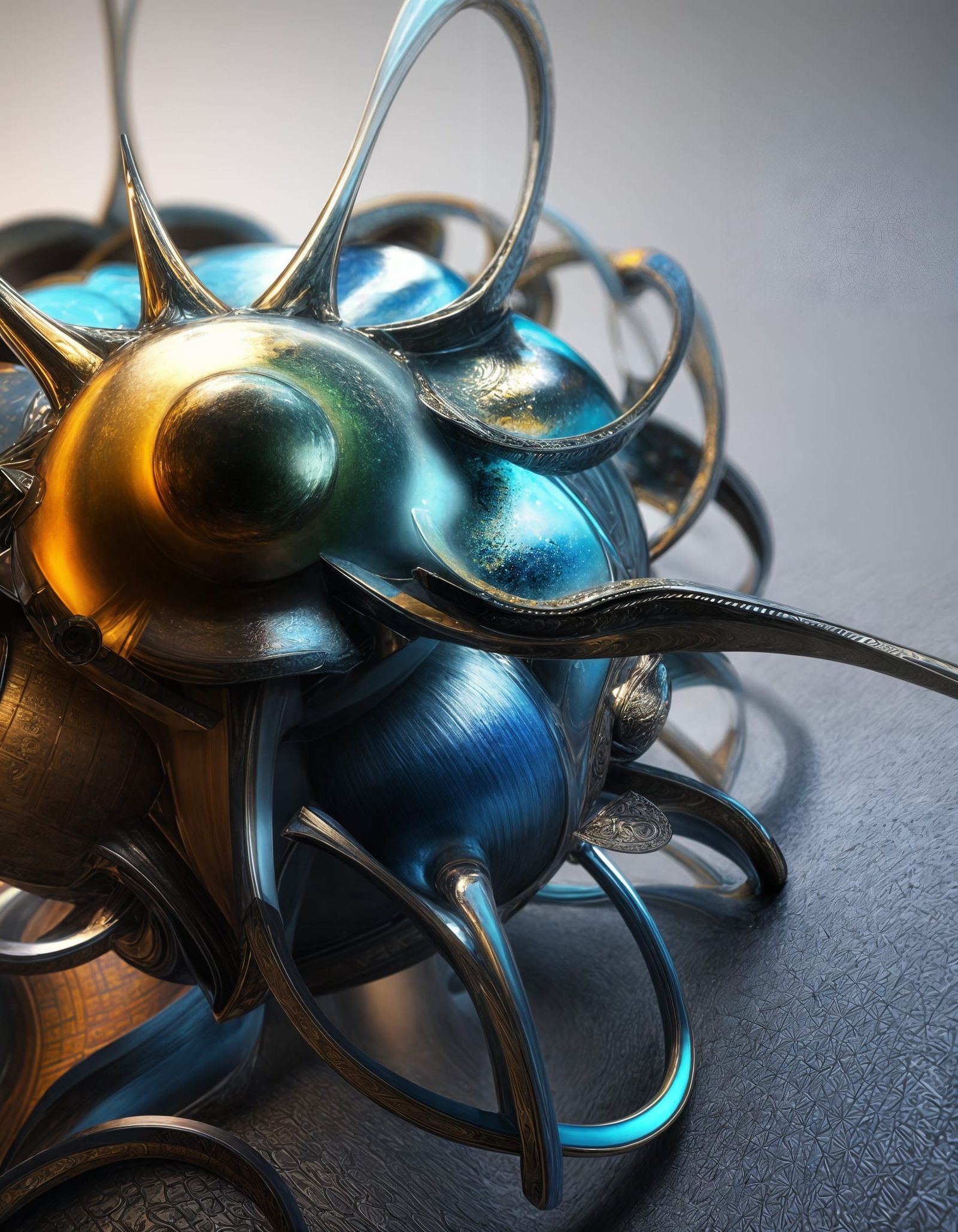 Intricate Geometric Abstract in Polychromatic Cycles