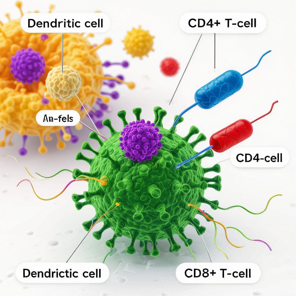 Scientific Illustration: Dendritic Cell and Immune Cells Int...