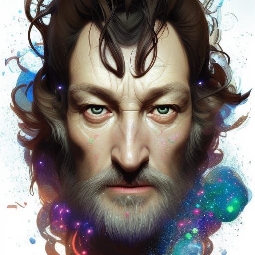 Electrically Charged Wizard Portrait in Detailed Style