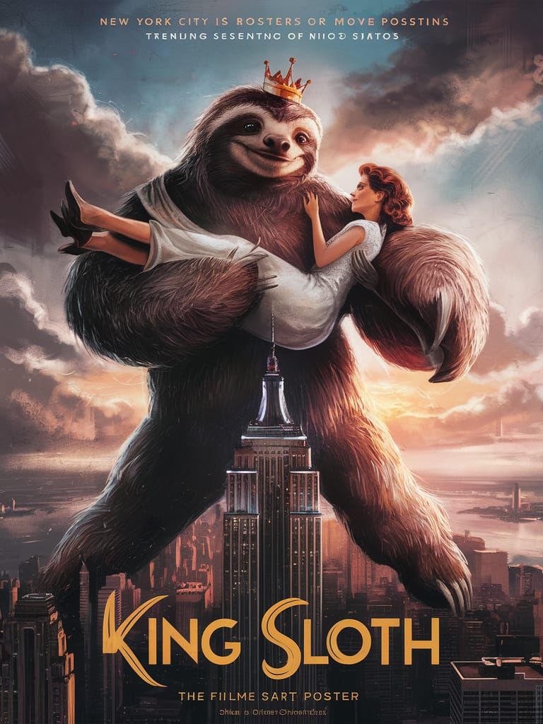 King Sloth: 1930s Movie Poster Concept Art